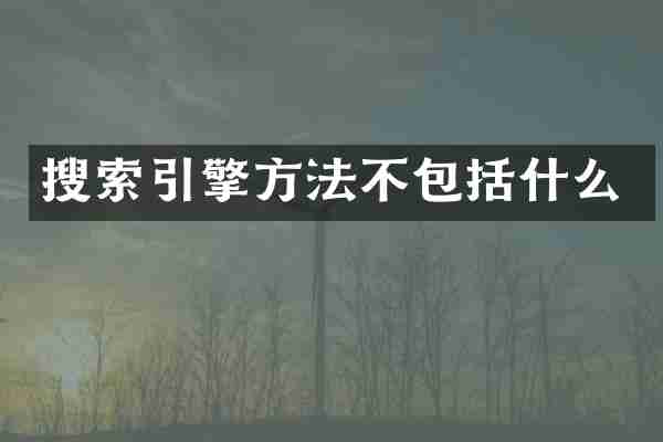 搜索引擎方法不包括什么