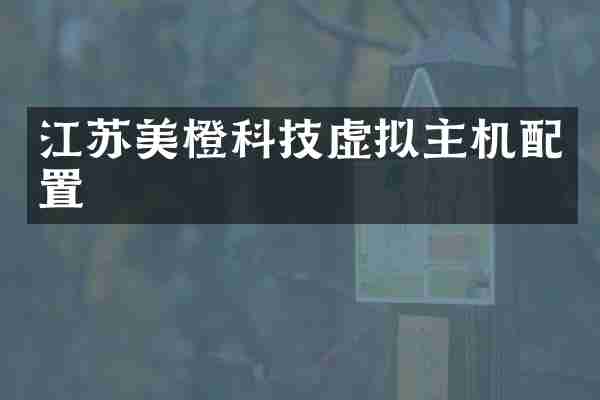 江苏美橙科技虚拟主机配置