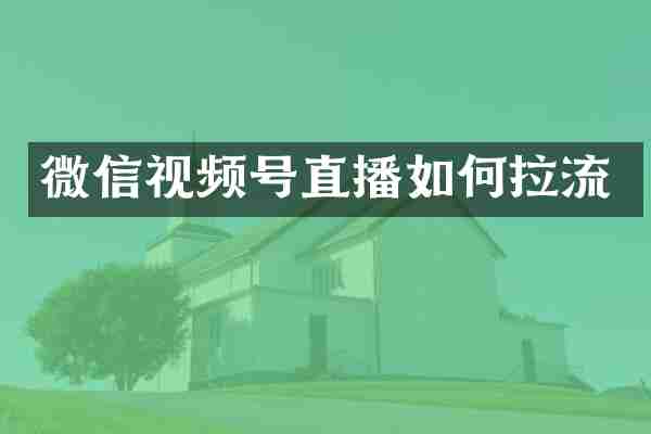 微信视频号直播如何拉流