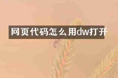 网页代码怎么用dw打开