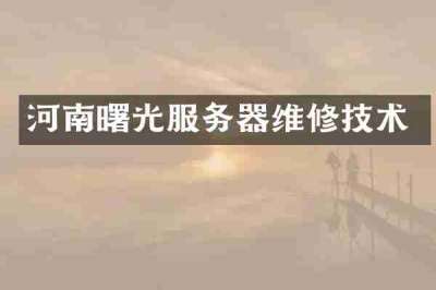 河南曙光服务器维修技术