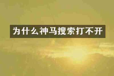 为什么神马搜索打不开