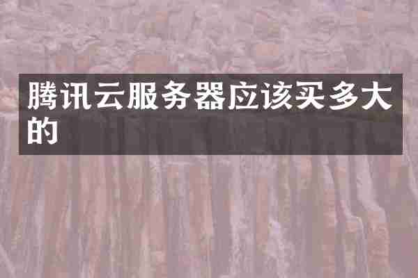 腾讯云服务器应该买多大的