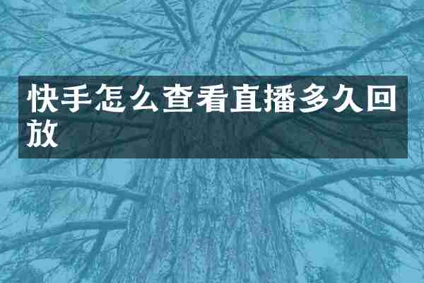 快手怎么查看直播多久回放