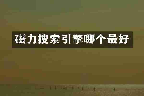 磁力搜索引擎哪个最好