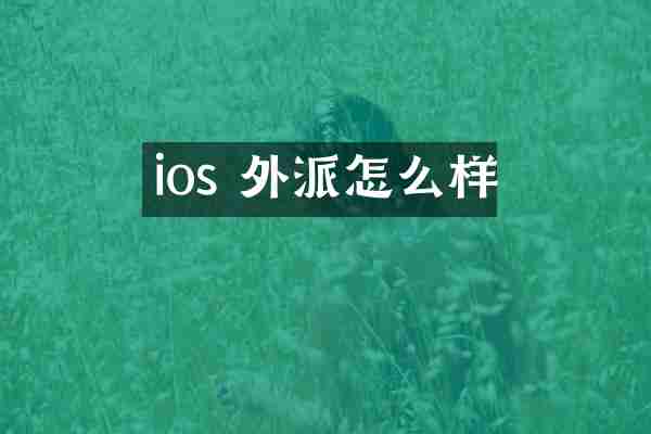 ios 外派怎么样