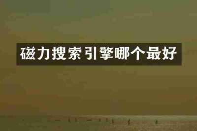 磁力搜索引擎哪个最好