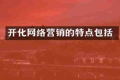开化网络营销的特点包括