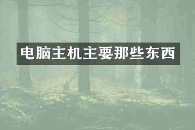电脑主机主要那些东西