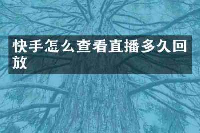 快手怎么查看直播多久回放