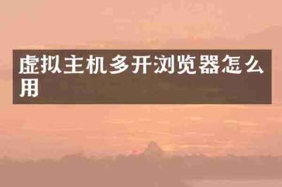虚拟主机多开浏览器怎么用