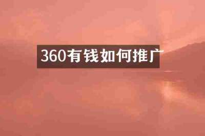 360有钱如何推广