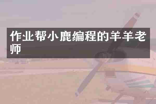 作业帮小鹿编程的羊羊老师