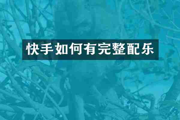 快手如何有完整配乐