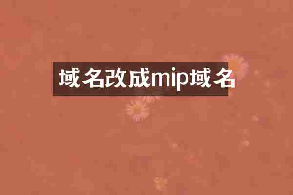 域名改成mip域名