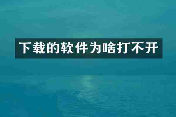 下载的软件为啥打不开