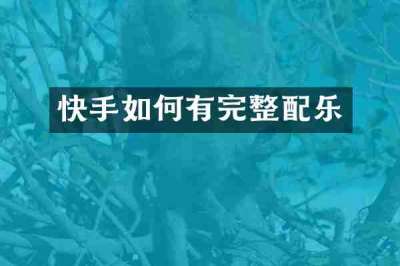 快手如何有完整配乐
