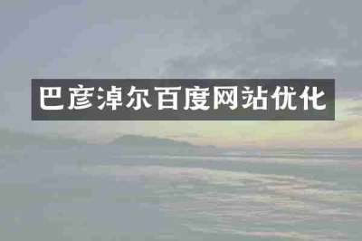 巴彦淖尔百度网站优化