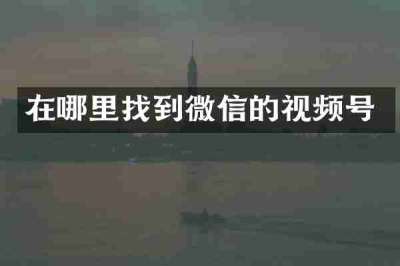 在哪里找到微信的视频号