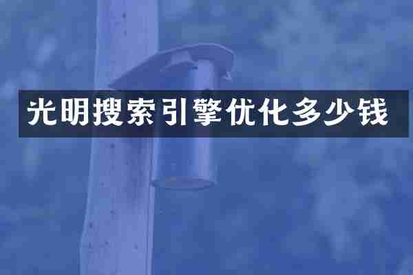 光明搜索引擎优化多少钱