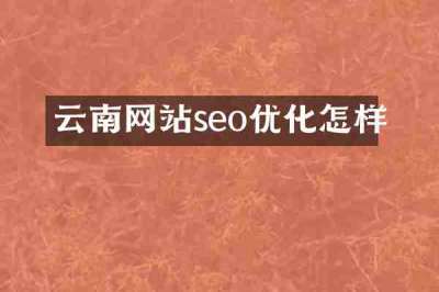 云南网站seo优化怎样