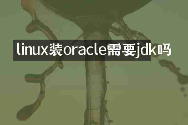 linux装oracle需要jdk吗