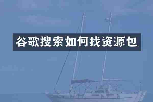 谷歌搜索如何找资源包