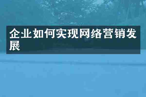 企业如何实现网络营销发展