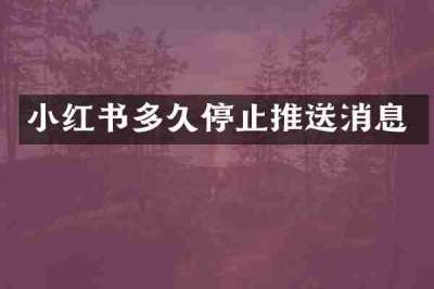小红书多久停止推送消息