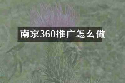 南京360推广怎么做