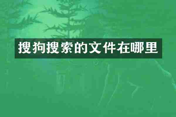 搜狗搜索的文件在哪里