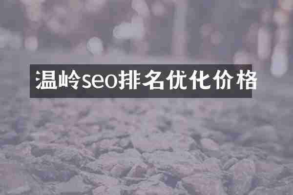 温岭seo排名优化价格