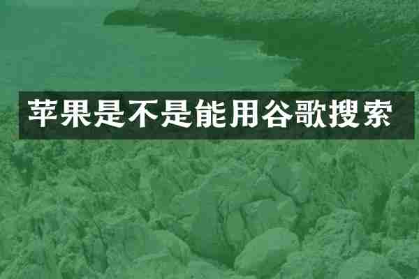 苹果是不是能用谷歌搜索