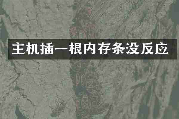 主机插一根内存条没反应