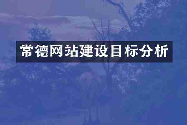 常德网站建设目标分析