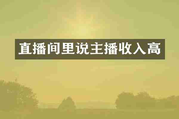 直播间里说主播收入高