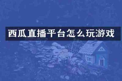 西瓜直播平台怎么玩游戏