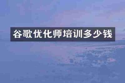 谷歌优化师培训多少钱