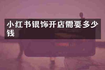 小红书银饰开店需要多少钱