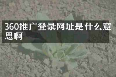 360推广登录网址是什么意思啊