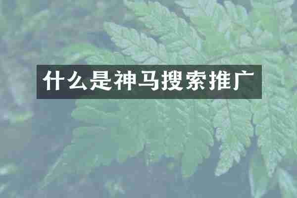 什么是神马搜索推广