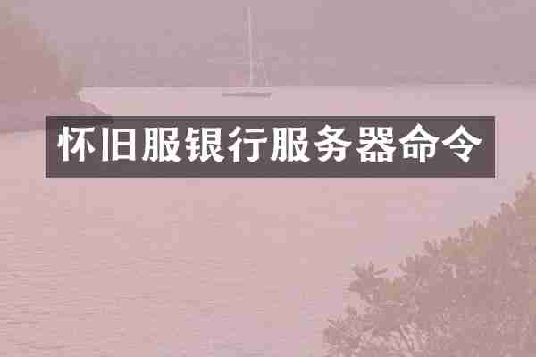 怀旧服银行服务器命令