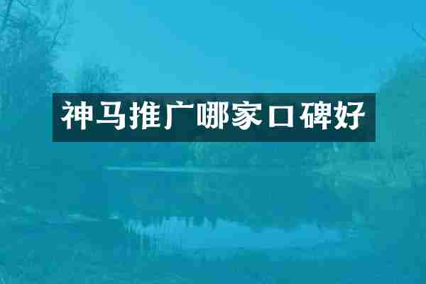 神马推广哪家口碑好