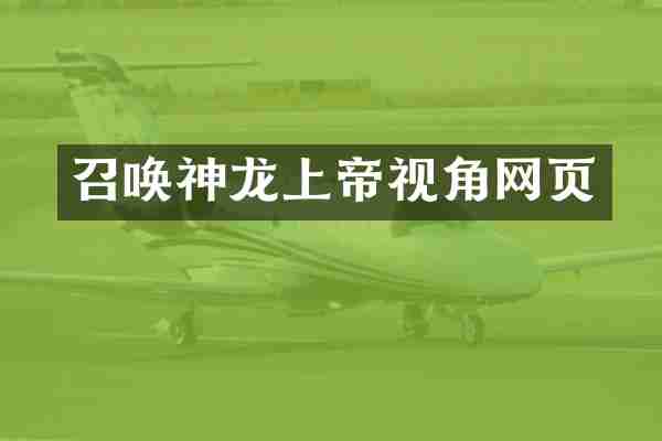 召唤神龙上帝视角网页