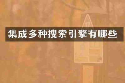 集成多种搜索引擎有哪些