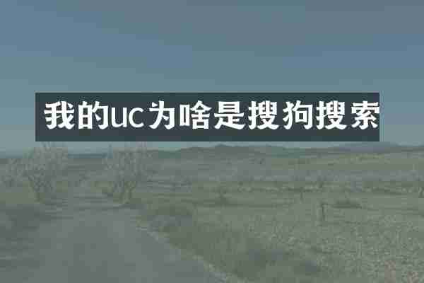 我的uc为啥是搜狗搜索