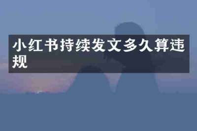 小红书持续发文多久算违规