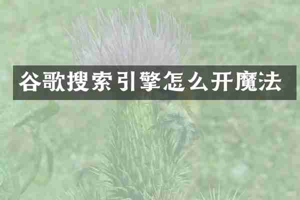 谷歌搜索引擎怎么开魔法