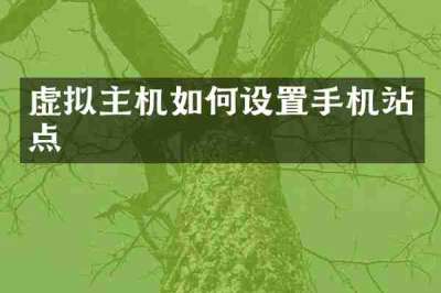 虚拟主机如何设置手机站点