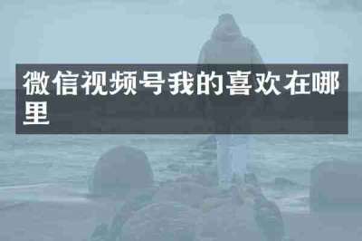微信视频号我的喜欢在哪里